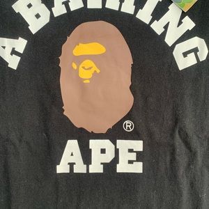BLACK COLLEGE BAPE TEE LARGE